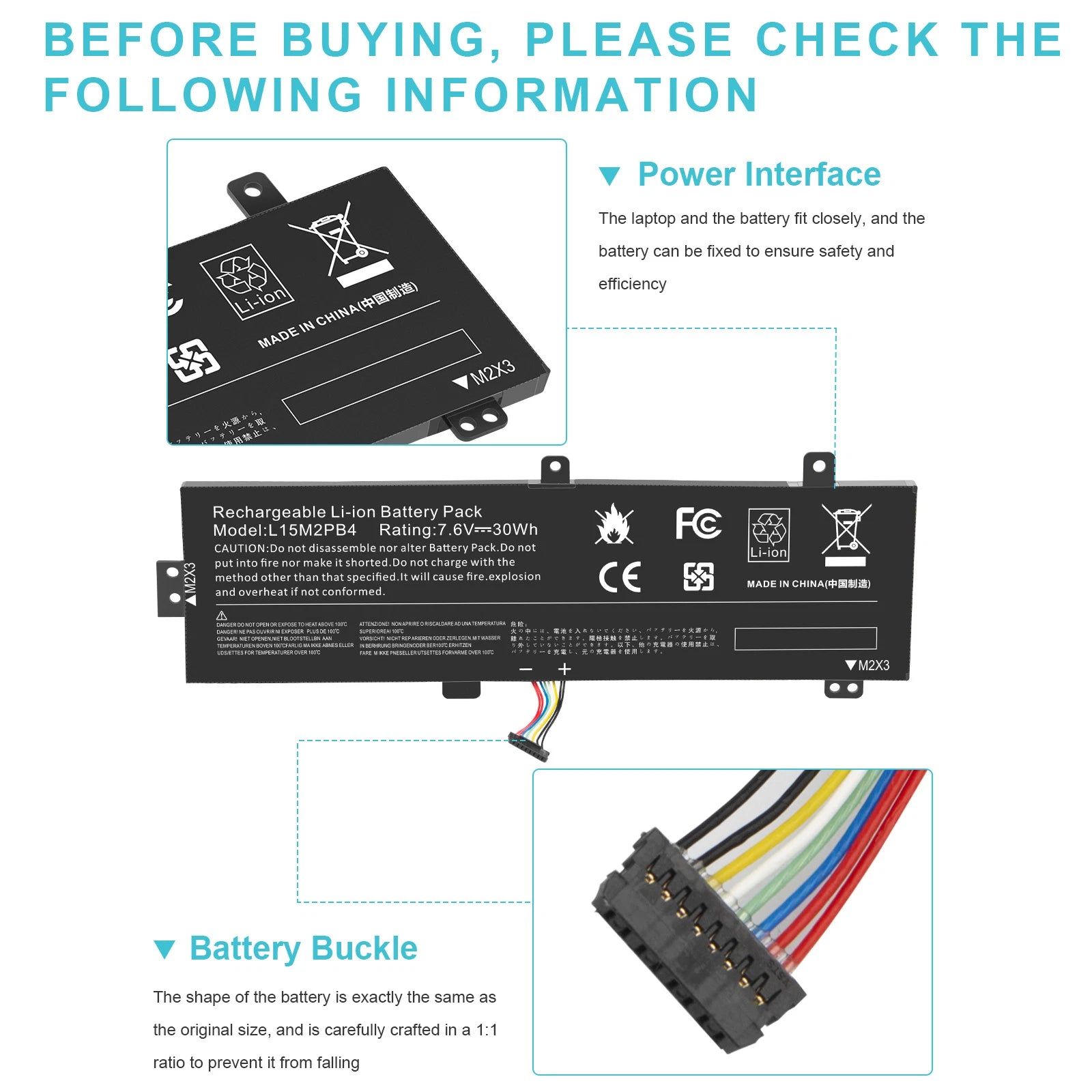 L15L2PB4 L15M2PB5 Battery for Lenovo IdeaPad 310-15ABR 15ISK 15IAP 15IKB 30WH
