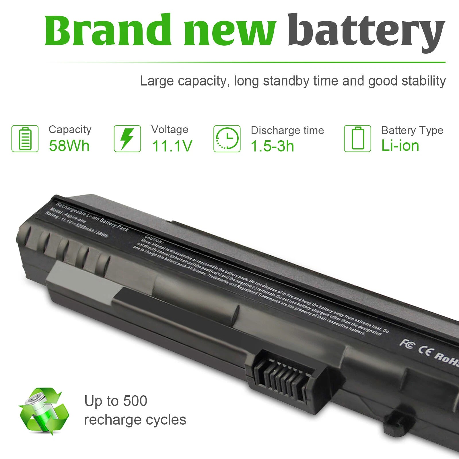 UM08A32 Battery For Acer Aspire One A110 UM08A51 UM08A52 UM08A71 UM08A72 UM08A7