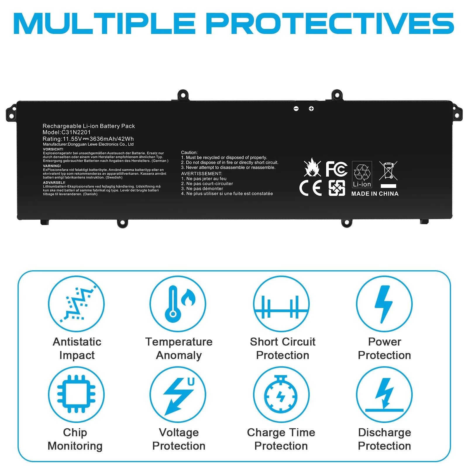 C31N2201 Battery For Asus Vivobook 15 X1504VA 14 16 OLED X1605ZA Series 42wh