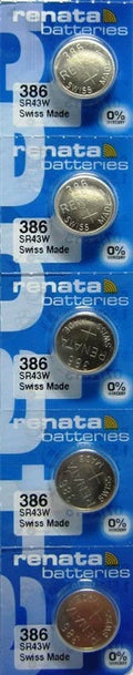 5 Renata Swiss Made SR43W Watch Batteries