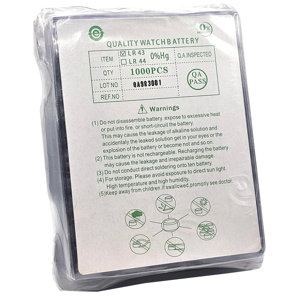 NEW 1000pk LR43 1.5V Alkaline Watch Battery Compatible With 1132SO 1133SO 1167A