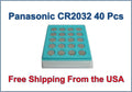 40 Pcs Fresh Panasonic Lithium ECR2032 CR2032 CR 2032 3V Battery