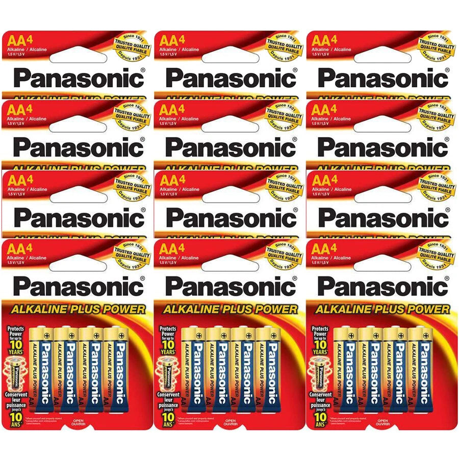 48 x Panasonic AA Alkaline Plus Power Batteries (12 x 4 Pack)