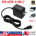 USB-C Type C Charger for Laptop Chromebook Tablet Phone 65W Universal AC Adapter