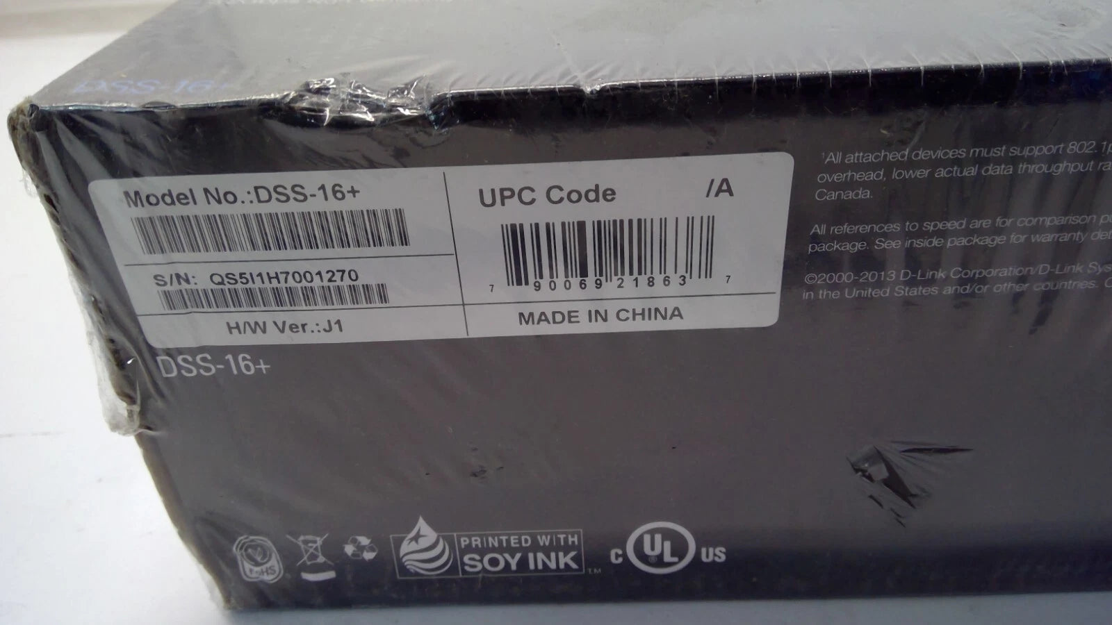 D-Link DSS (DSS16+) 3.2 Gbps. 16-Ports Rack-Mountable Switch New Sealed.