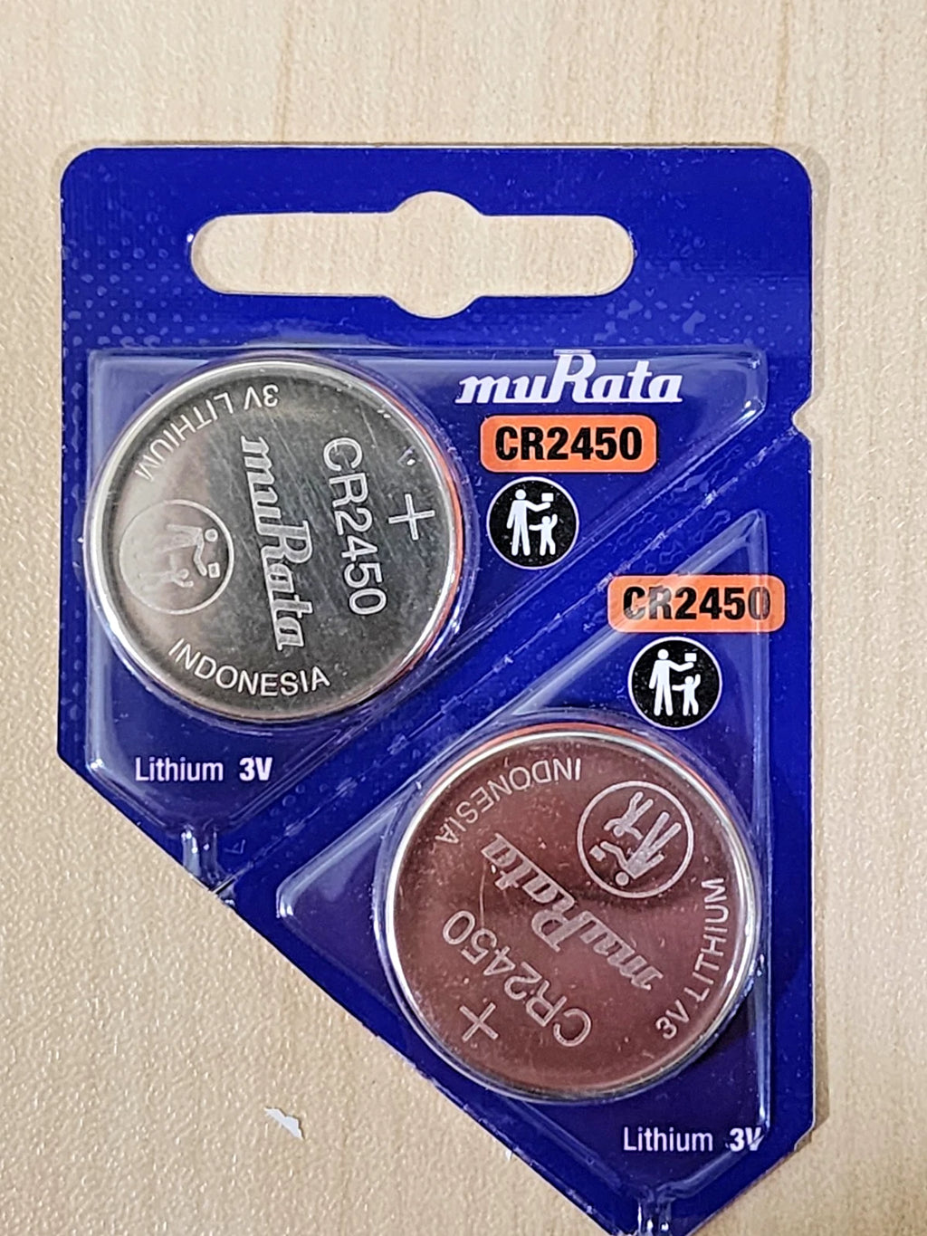 2 pc Murata CR2450 3V Lithium Coin Battery Sony CR 2450 (Expire 2032)