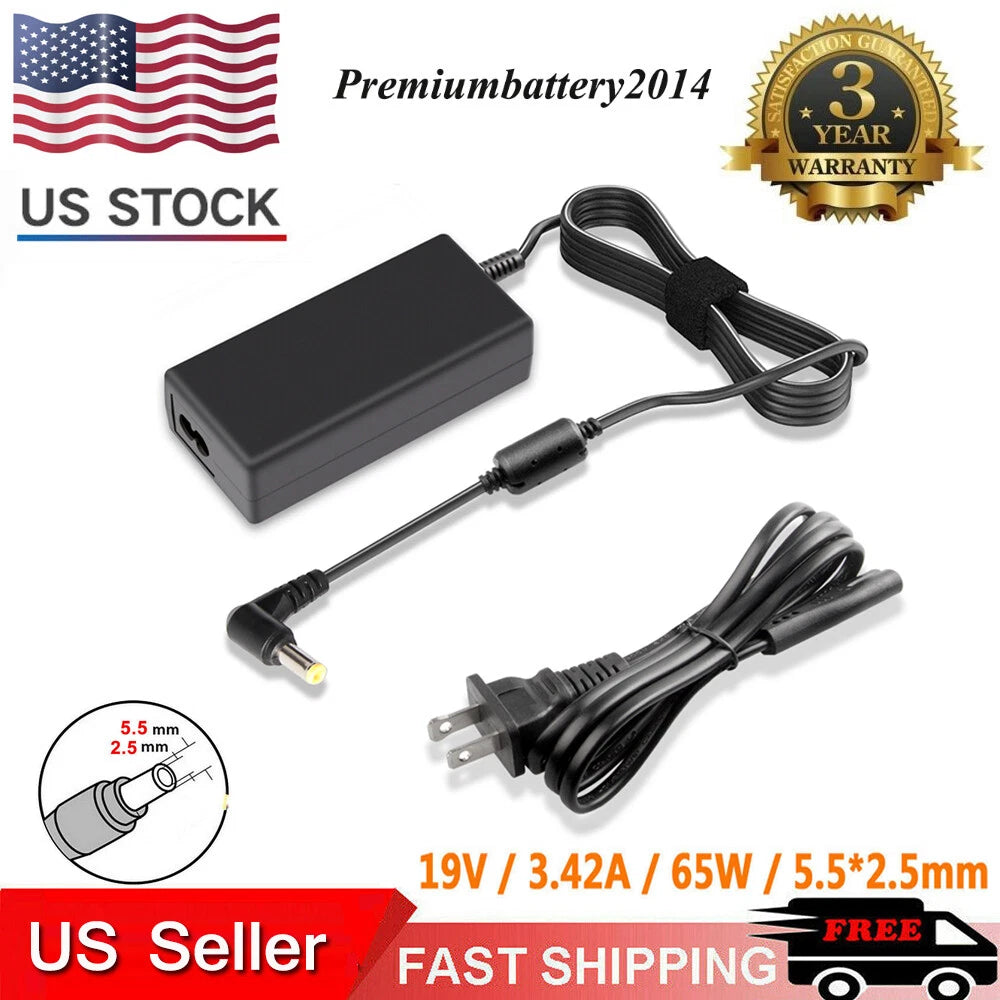 19V 3.42A 65W AC Adapter Charger For Toshiba Laptop Power Supply Cord Cable