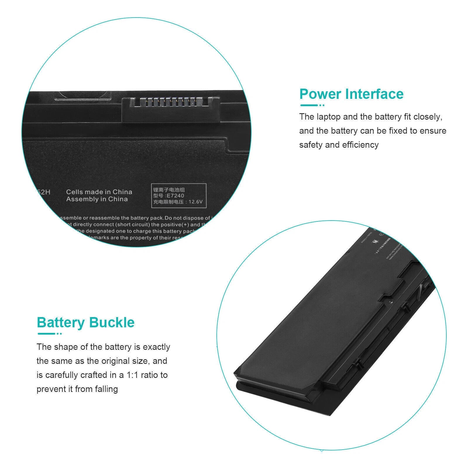 WD52H E7240 Battery/Charger for Dell Latitude E7250 VFV59 451-BBFW 451-BBFX