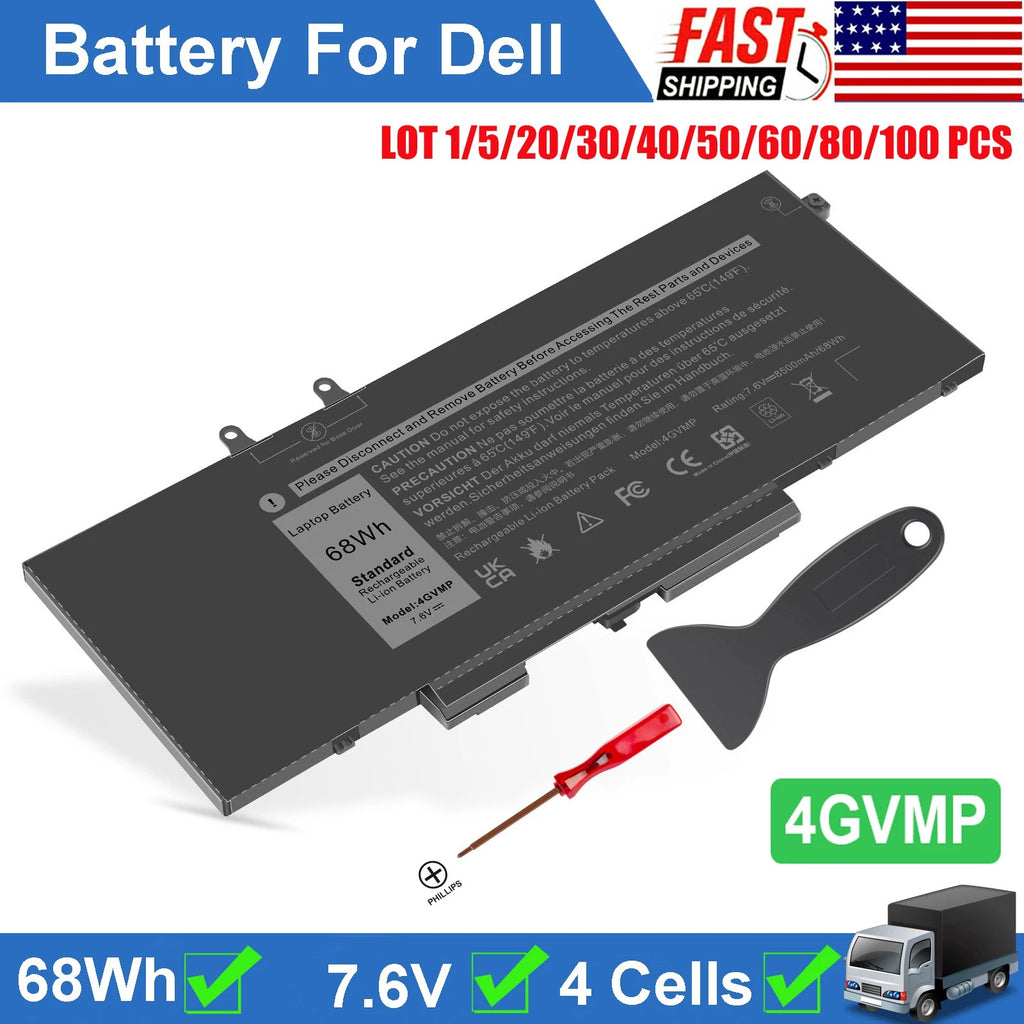 ?LOT 4GVMP Battery for Dell Latitude 5400 5500 Precision 3540 9JRYT C5GV2 68Wh