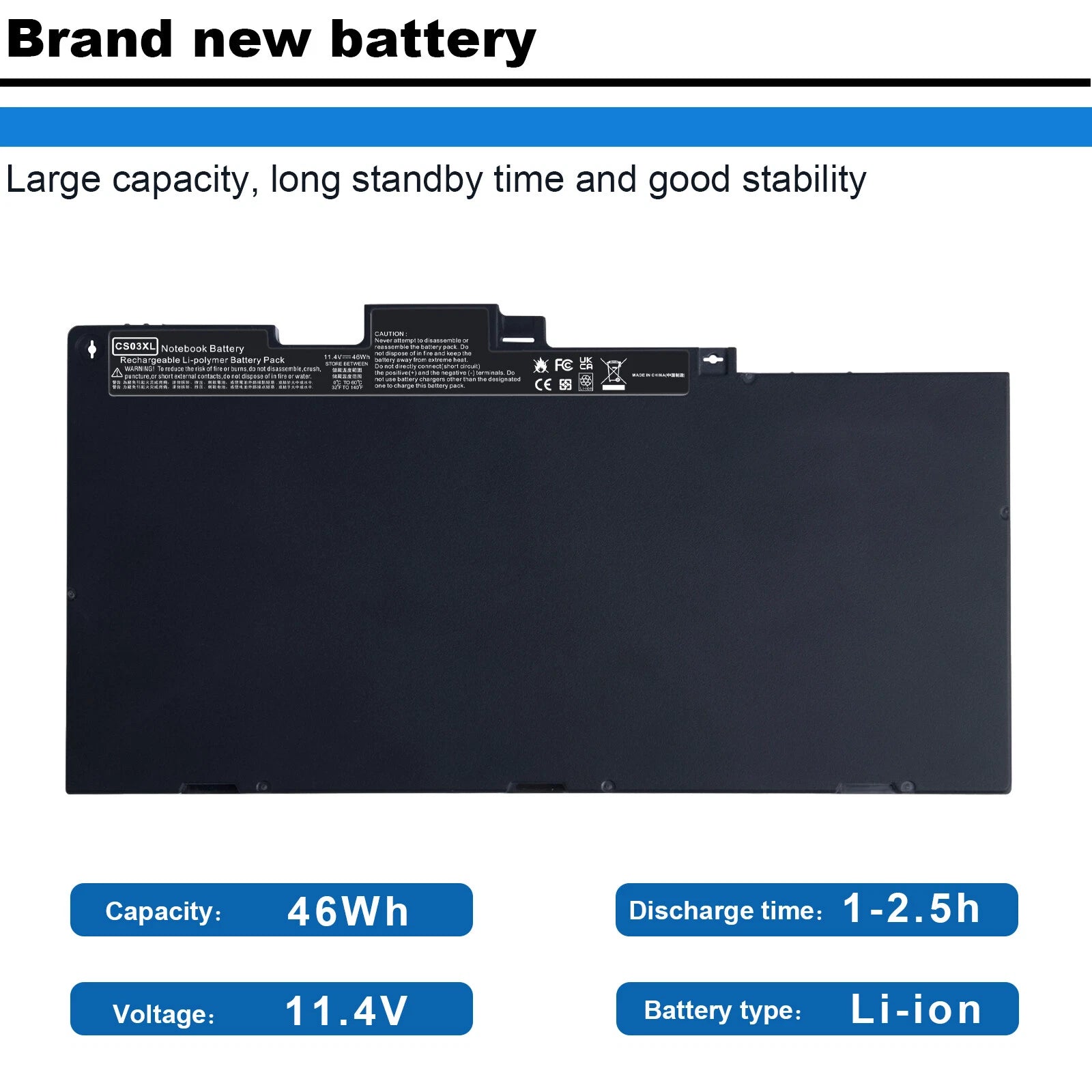 Battery for HP Elitebook 745 755 840 850 G4 G3 CS03XL HSTNN-UB6S 800231-141 FAST