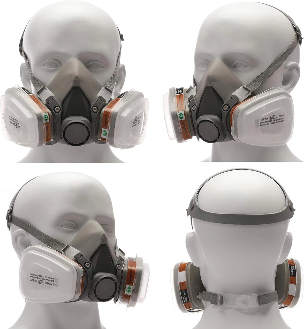 7 in 1 Half Face Gas Mask Facepiece For Spraying Painting 6200 Respirator Safety