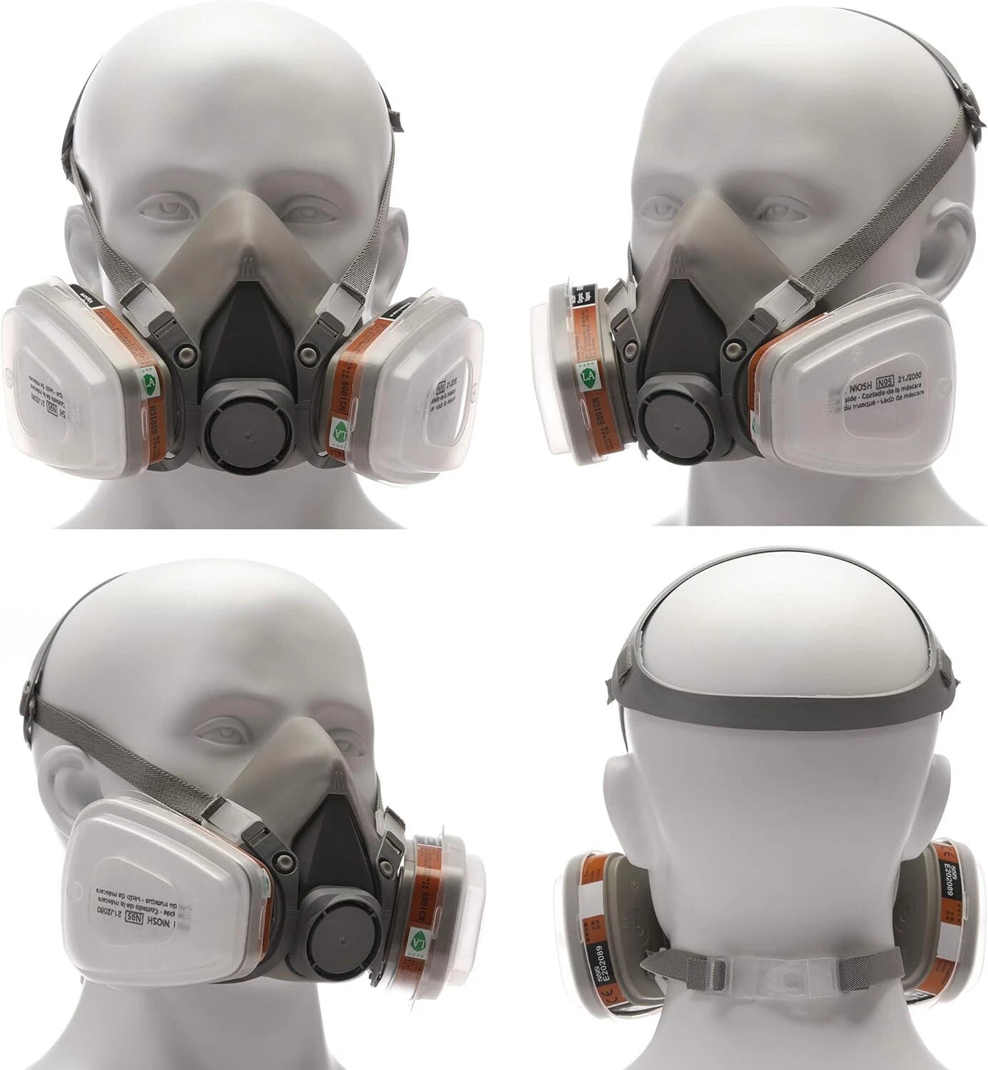 7 in 1 Half Face Gas Mask Facepiece For Spraying Painting 6200 Respirator Safety