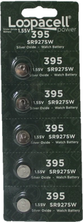 Loopacell 395 / 399 Silver Oxide 5 Batteries (SR927W / SR927SW)