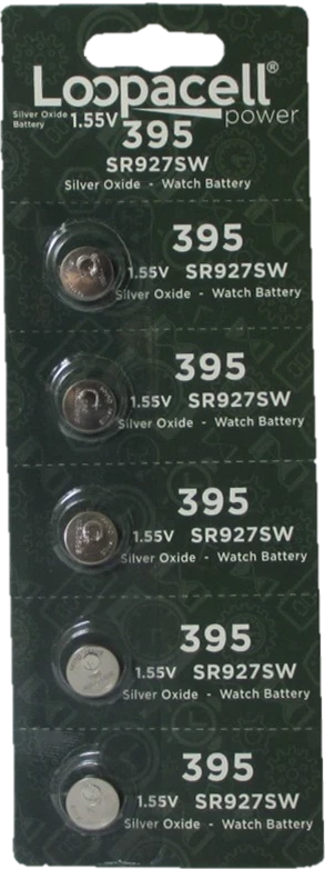 Loopacell 395 / 399 Silver Oxide 5 Batteries (SR927W / SR927SW)