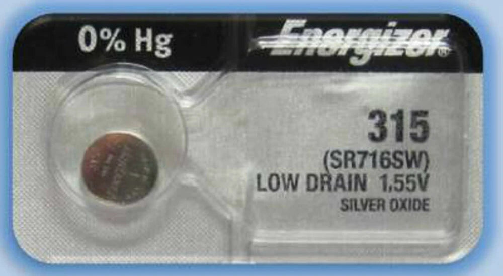 Energizer 315 SR716SW 5 Pack Silver Oxide Watch Batteries- USA SELLER