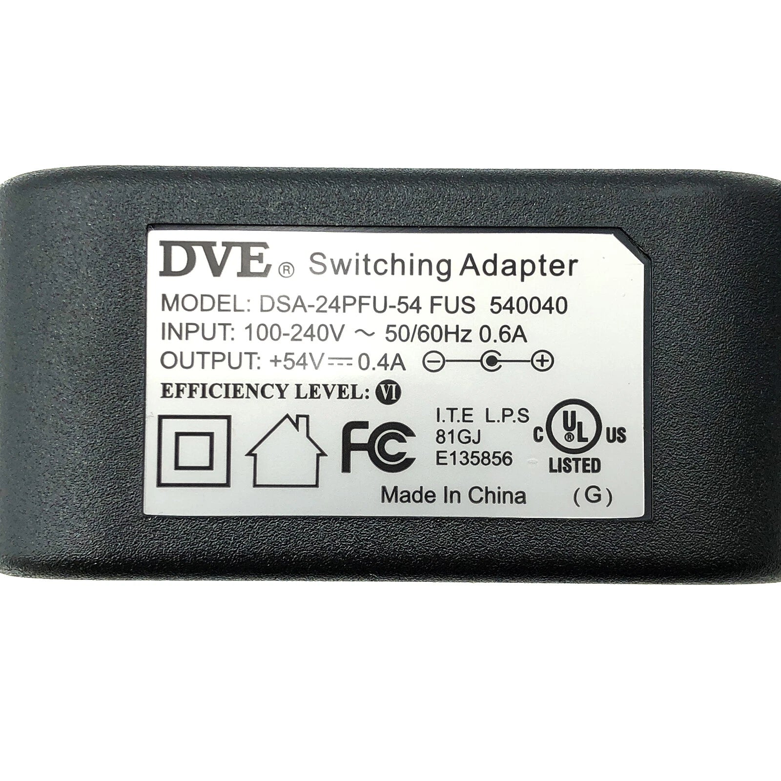 NEW Original 22W DVE Switching AC DC Wall Adapter +54V 0.4A DSA-24PFU-54 Charger