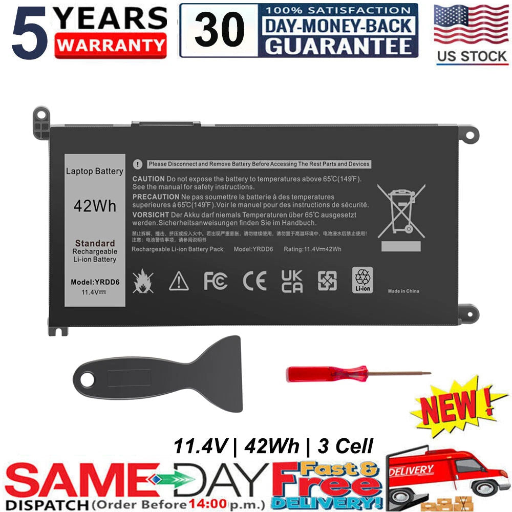 42Wh Battery YRDD6 For Dell Inspiron 15 3493 3582 3583 3593 3793 0VM732 Laptop
