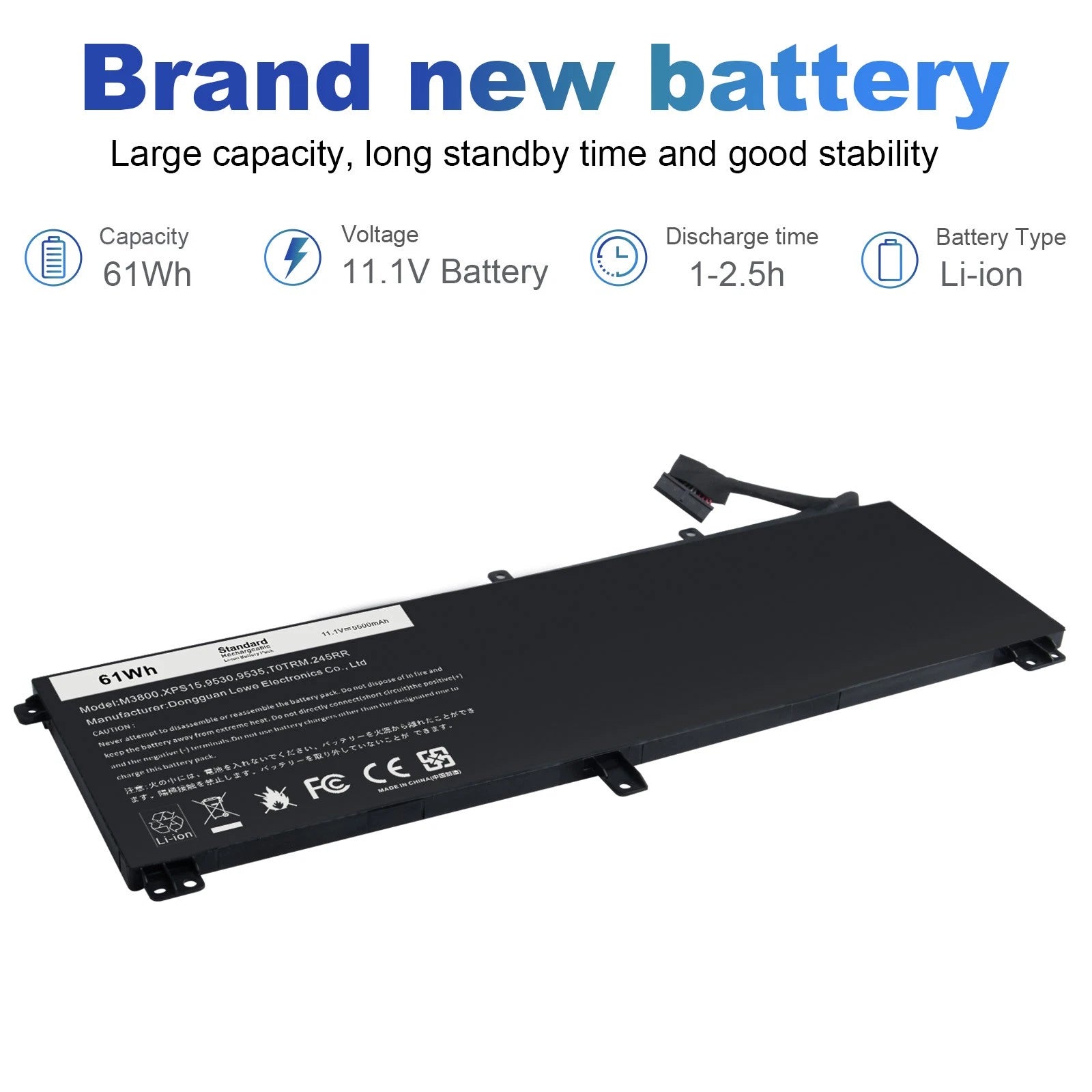 T0TRM Battery FOR DELL XPS 15 9530 Precision M3800 H76MV 7D1WJ Y758W 61Wh