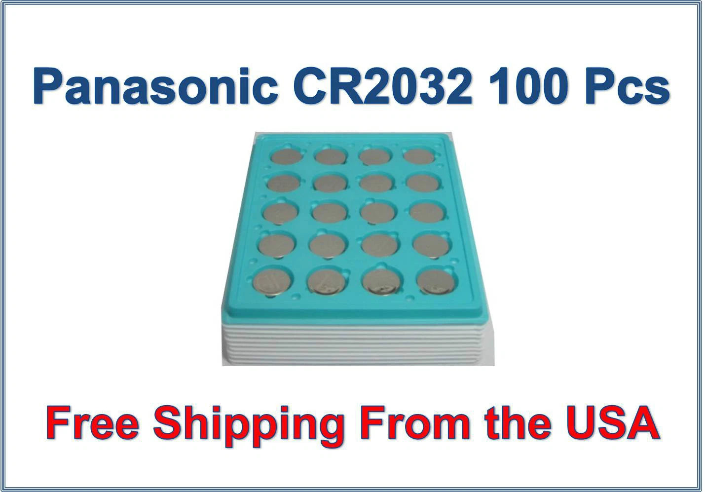 100 Pcs Fresh Panasonic Lithium ECR2032 CR2032 CR 2032 3V Battery