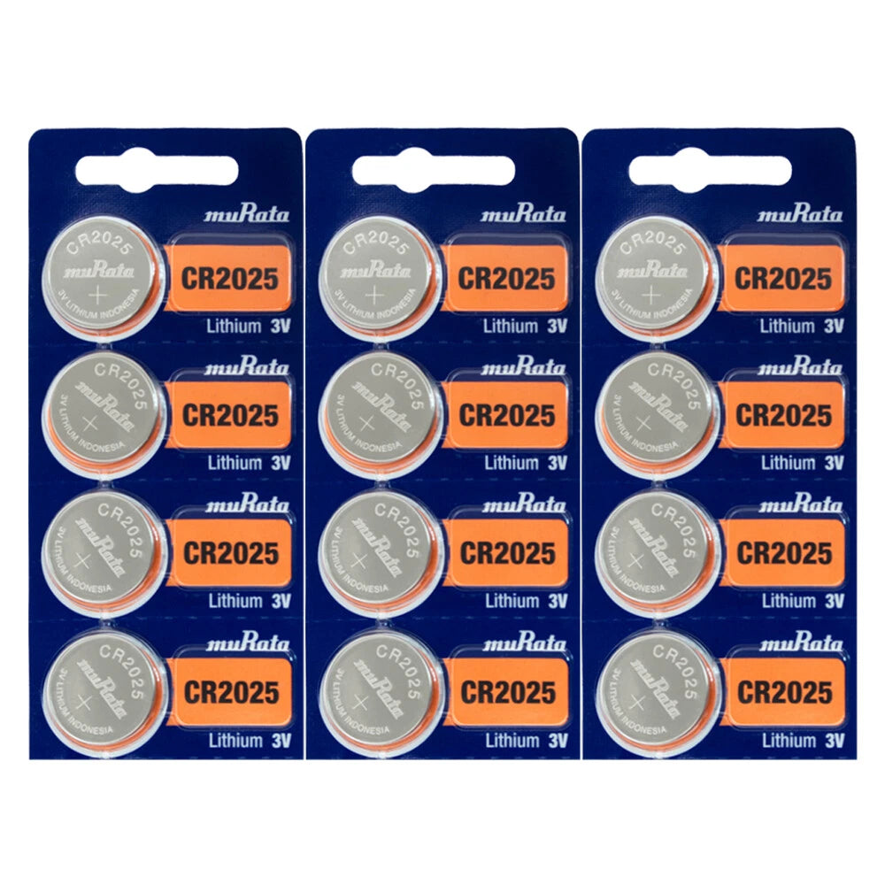 Murata CR2025 3V Lithium Battery (12-Pack)
