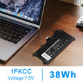 ?38WH 1FKCC Battery For Dell Latitude 7200 7210 2-in-1 Series KWWW4 D9J00 9NTKM