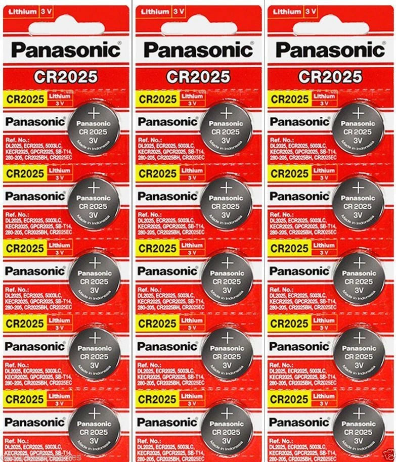15 x Fresh PANASONIC CR 2025 CR2025 LITHIUM COIN CELL Battery Exp 2033
