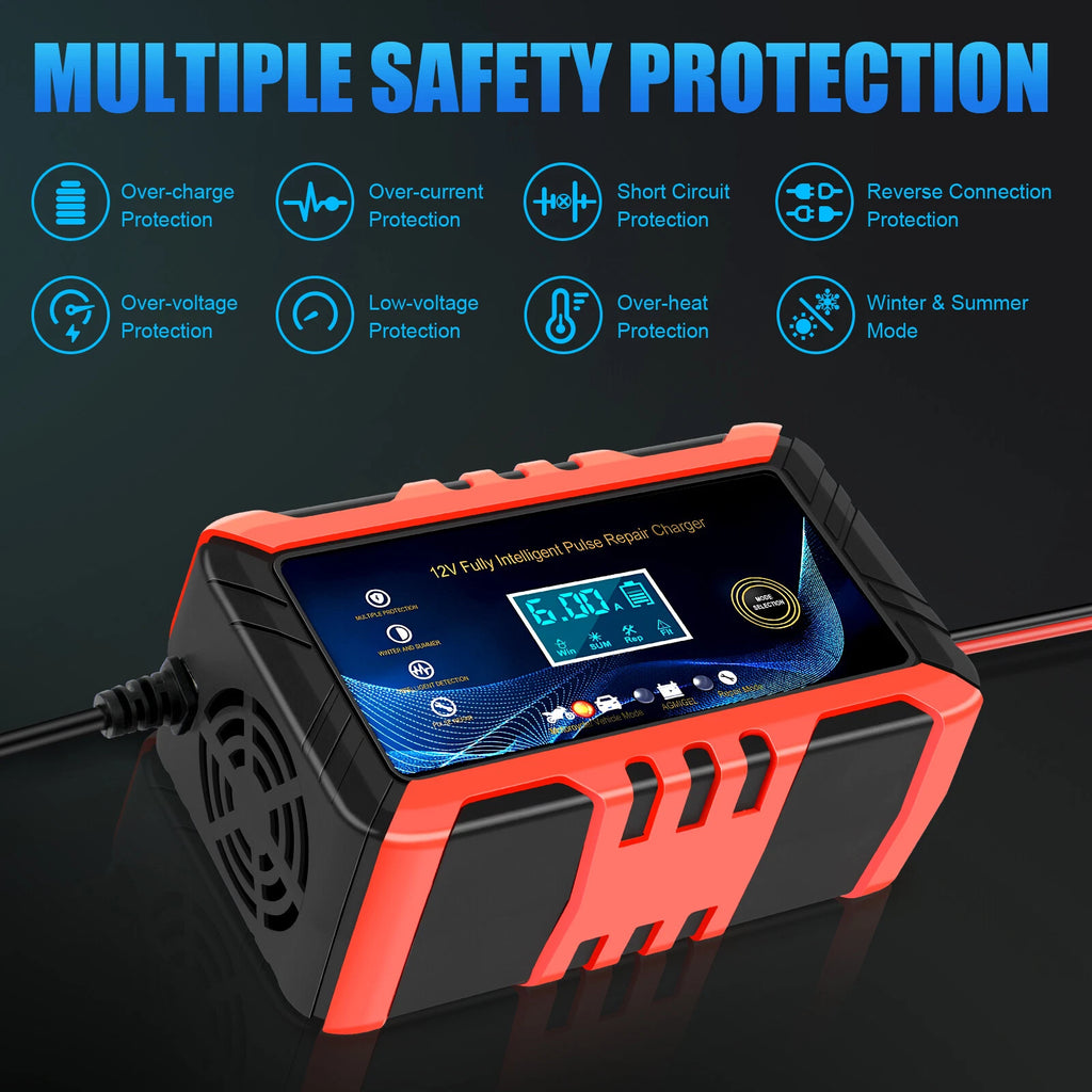 8A 12V 24V Fully-Automatic Smart Car Battery Charger Maintainer Trickle Charger