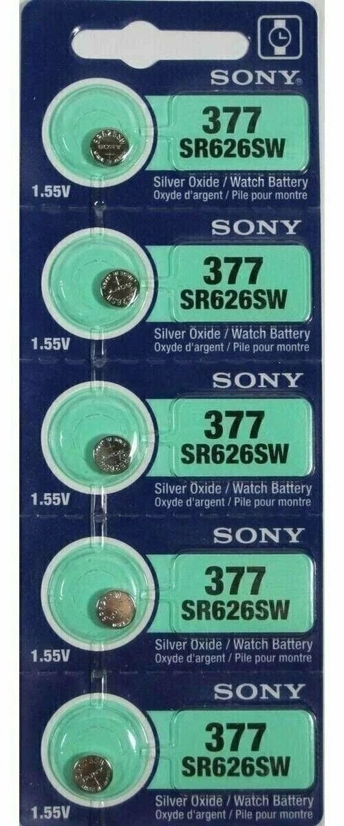 5 New SONY 377 SR626SW SR66 377 1.55V Silver Oxide Watch Battery - USA Seller