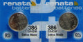 2 Renata 386 - SR43W Button Cell Batteries