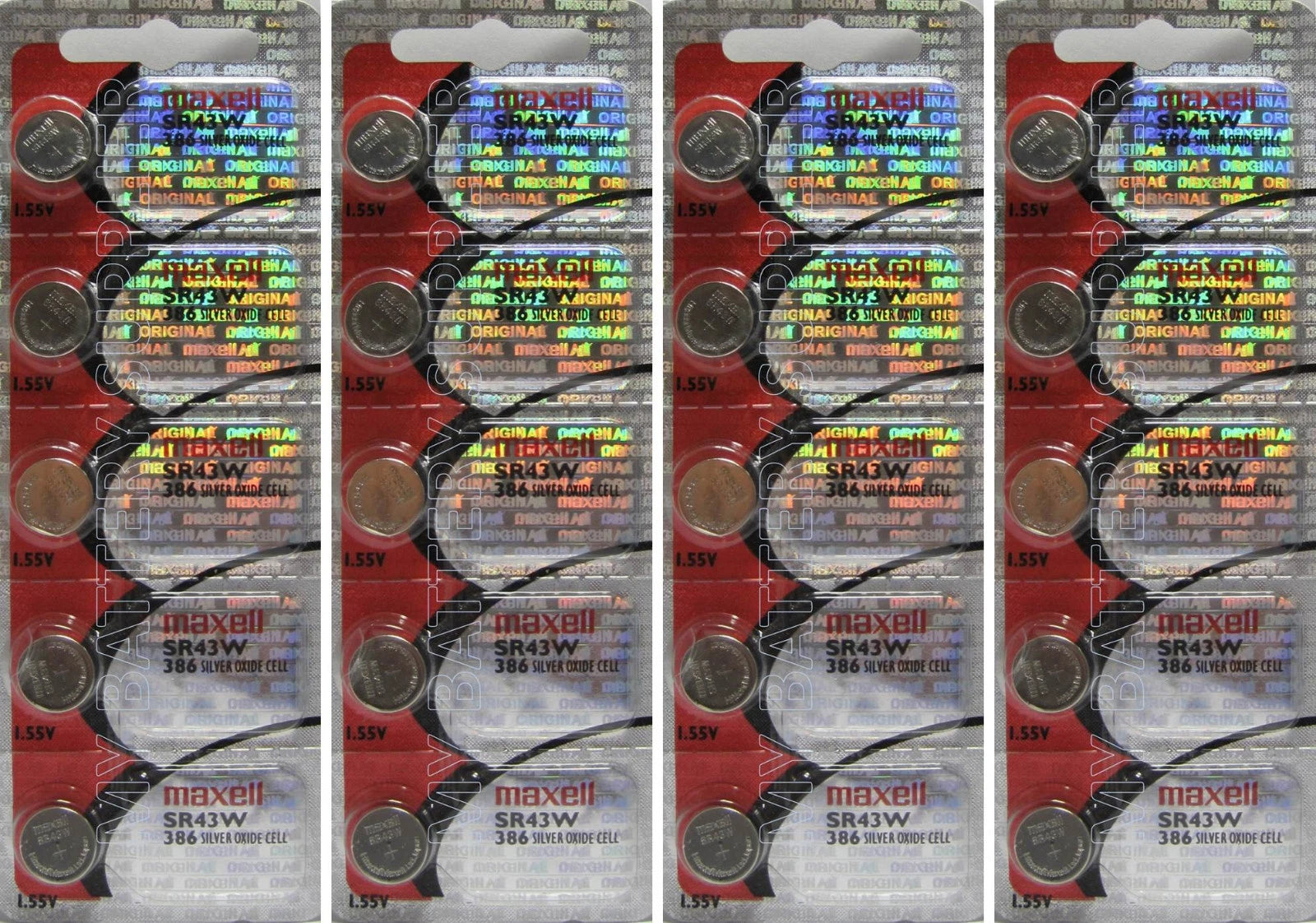 Maxell 386 Button Cell Watch Batteries 20 Pack