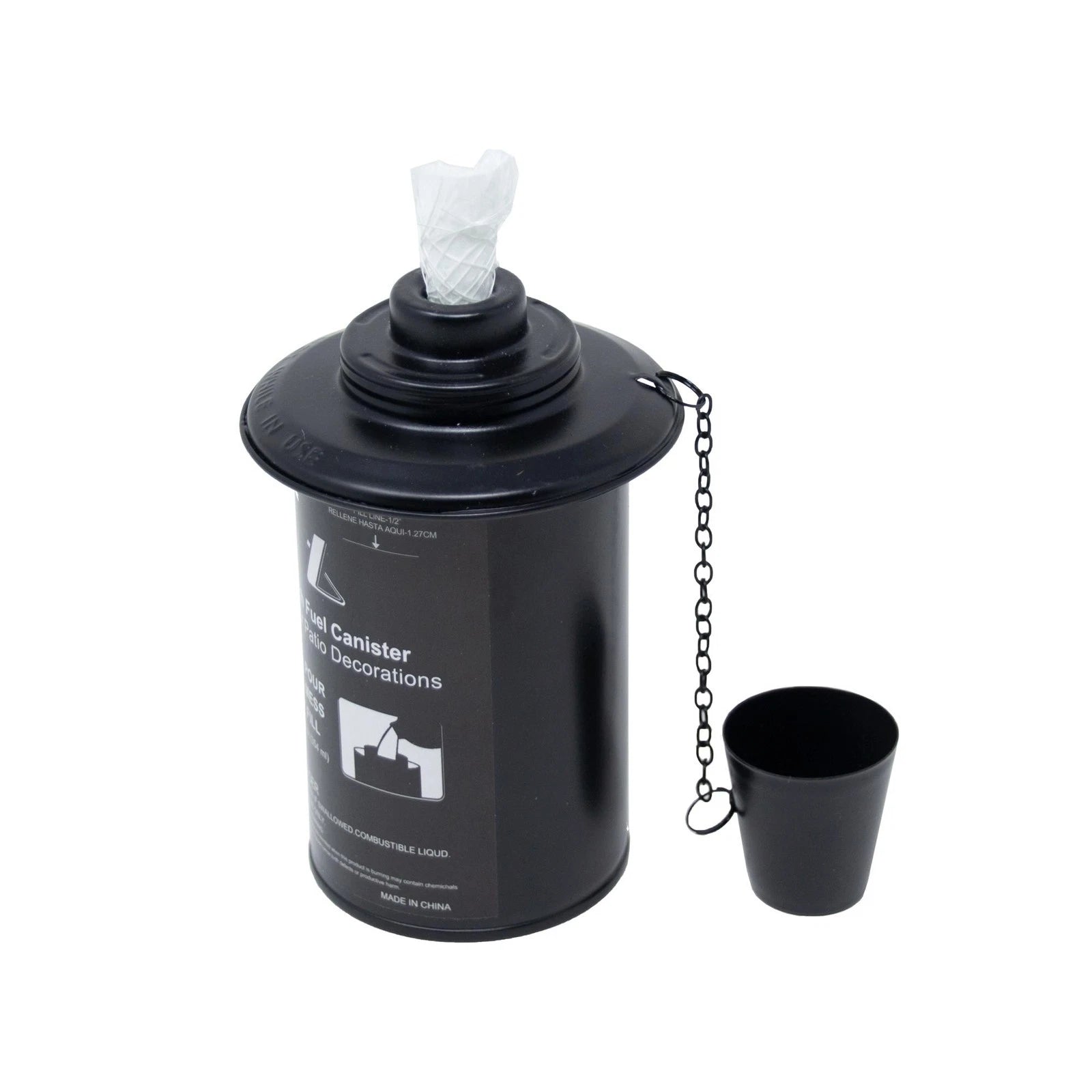 Set of 4 Outdoor Patio Torch Fuel Canister Tabletop Lanterns Clean-Burning 12 oz