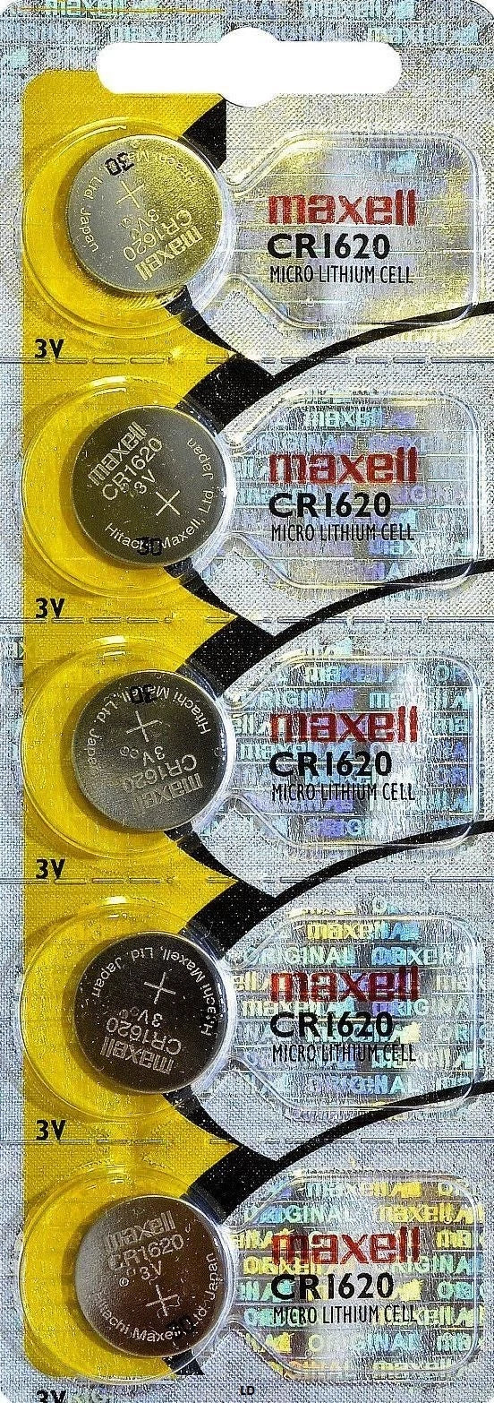 CR 1620 MAXELL LITHIUM BATTERIES (5 piece) 3V Watch 1620 New Authorized Seller