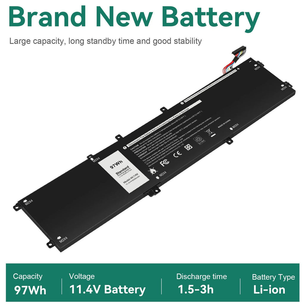 Battery 4K1VM 9TM7D For Dell G7 17 7700 Series XPS 15 9560 9570 W62W6 XYCW0 97Wh