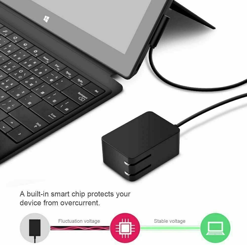 24W 36W 65W Adapter for Microsoft Surface Pro Book Laptop 1 2 3 4 5 6 7 Charger