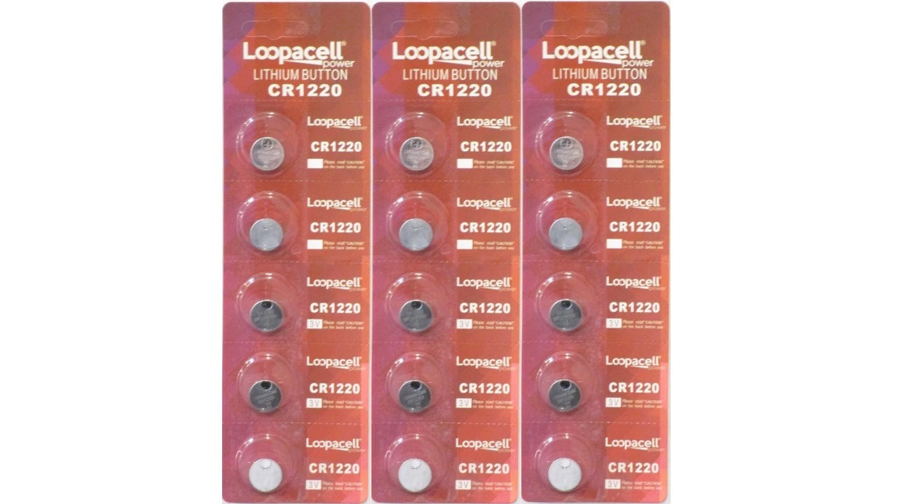 15 NEW CR1220 3V Lithium Coin Battery FRESHLY NEW LOOPACELL!!