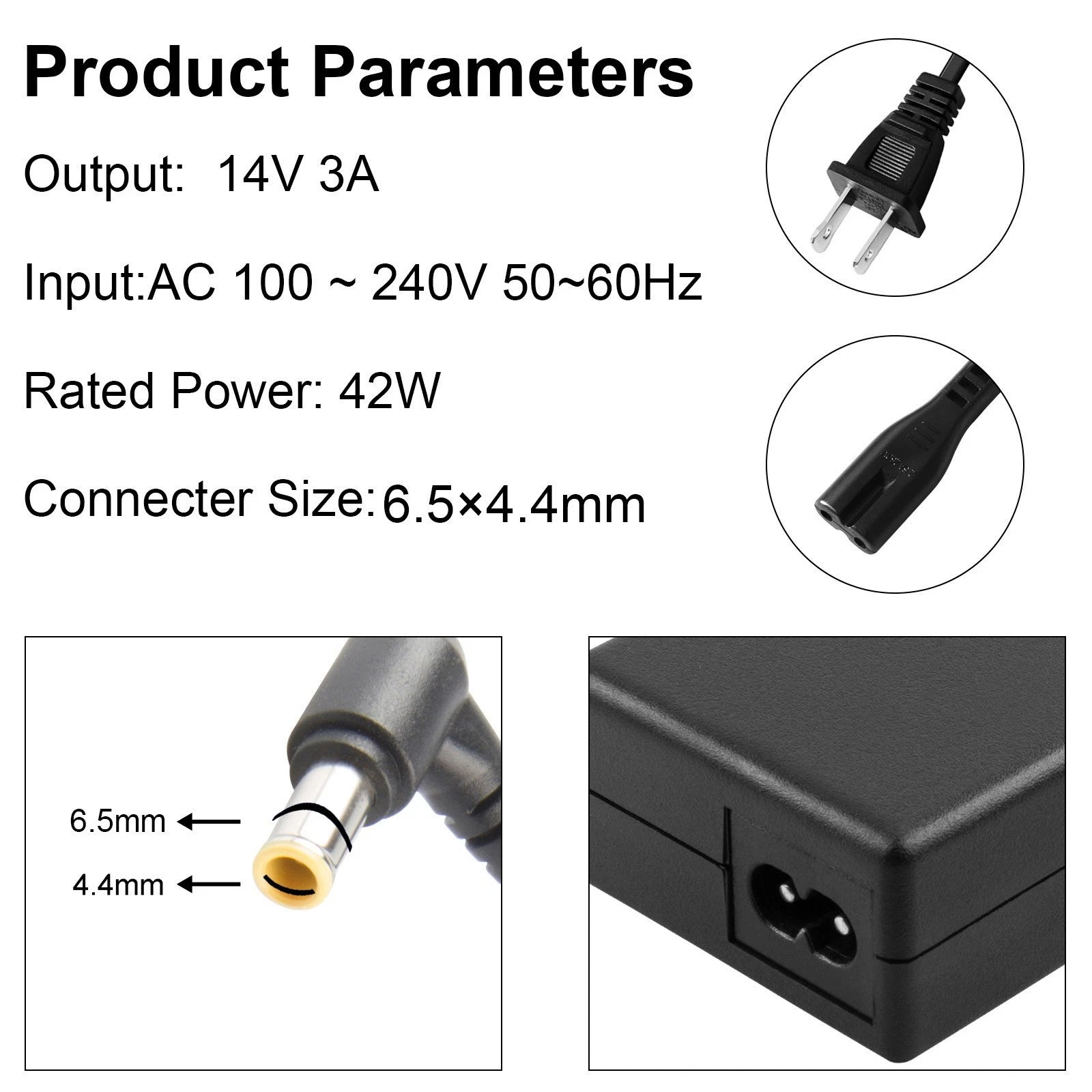 14V 3A 42W AC/DC Adapter Power Supply for Samsung LTM1555B LCD Monitor S20A350B