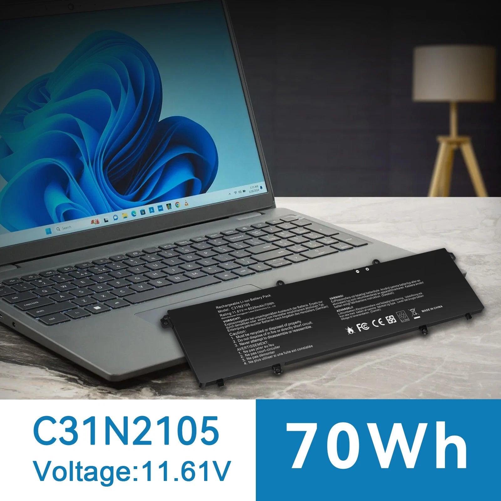 C31N2105 Battery For Asus VivoBook 15X OLED X1503ZA S 15 K3502ZA 15X M1503QA
