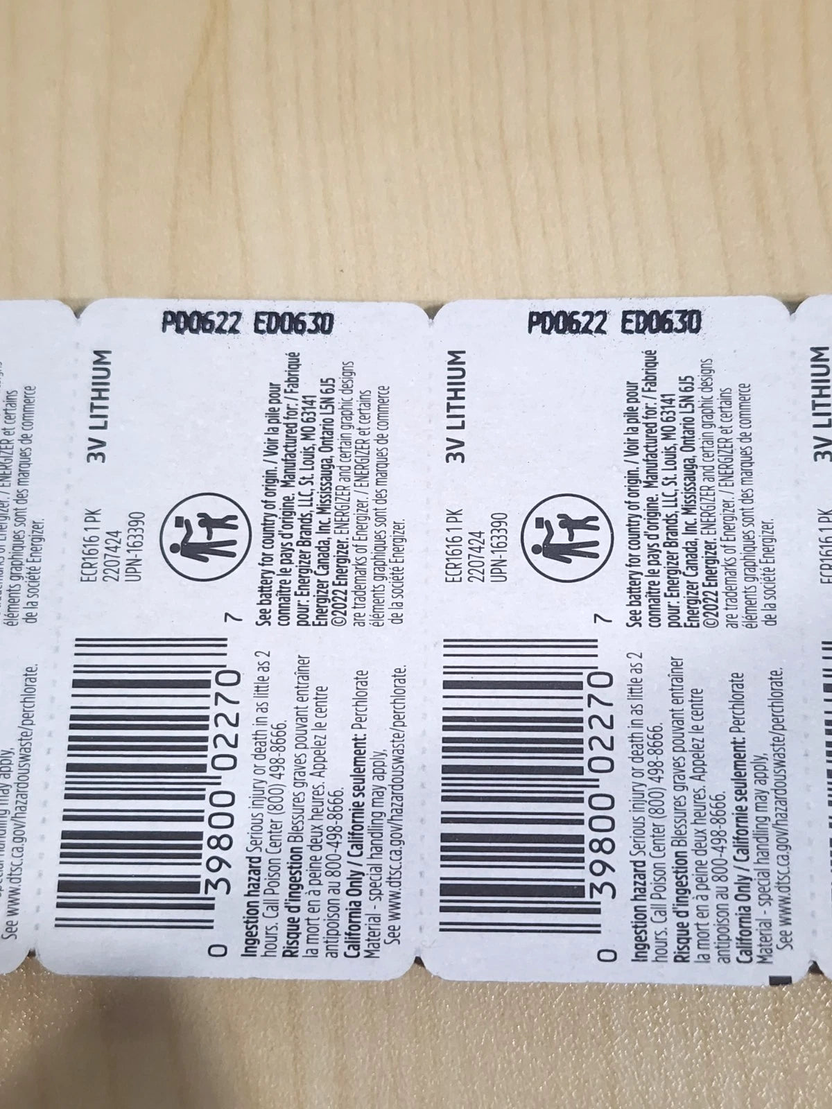 2 pc CARDED ENERGIZER CR1616 3v LITHIUM BATTERY CR 1616 CMOS KEY FOBS