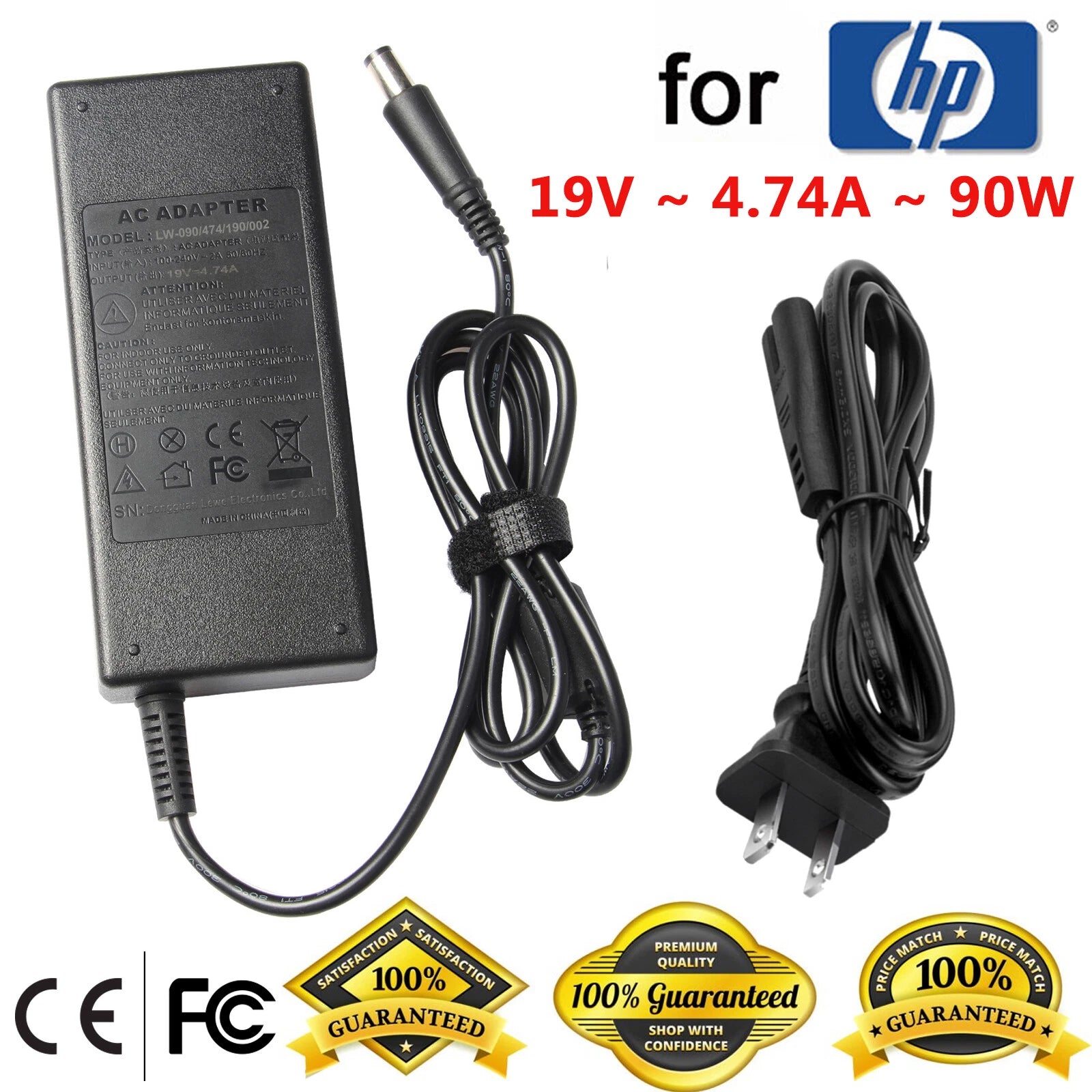 90W AC Adapter For HP G32 G42 G56 G62 Pavilion G4 G6 G7 Laptop Power Charger 19V