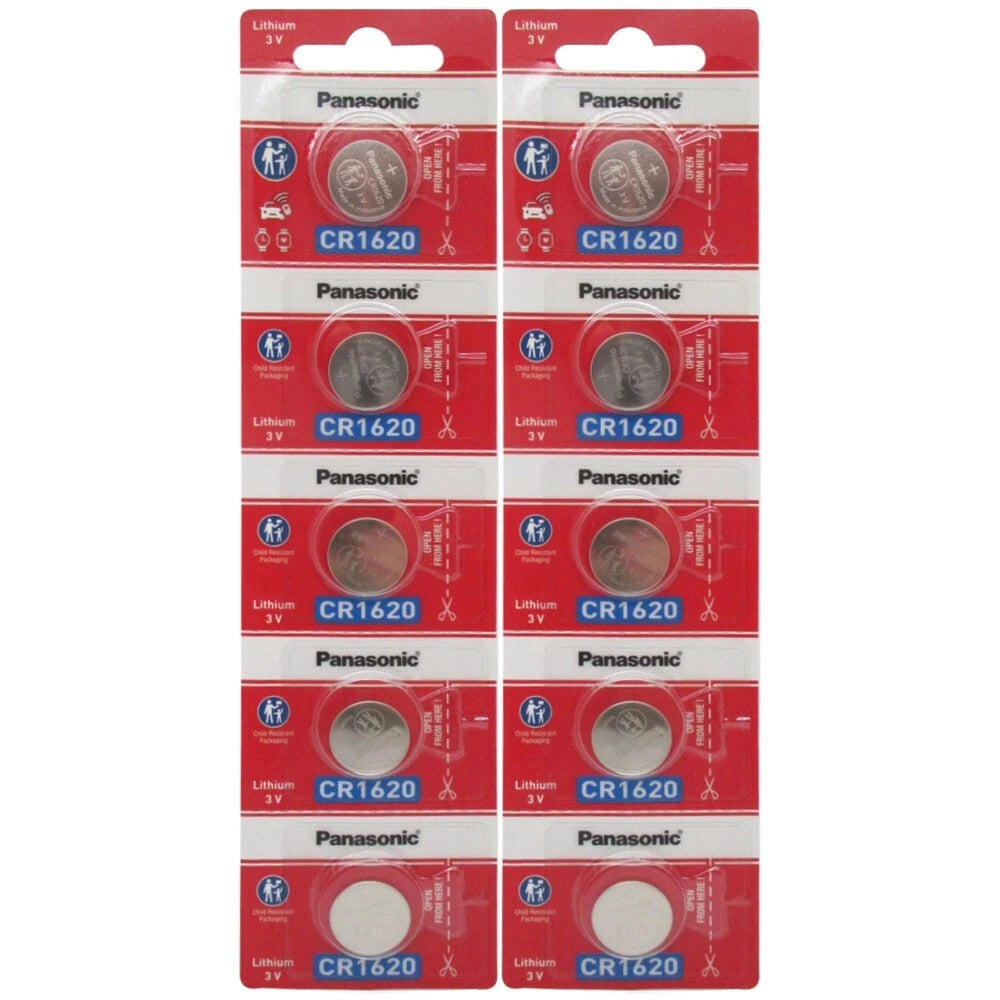 10 x FRESH NEW CR1620 Panasonic Lithium Button Cell Watch Battery ECR1620 1620