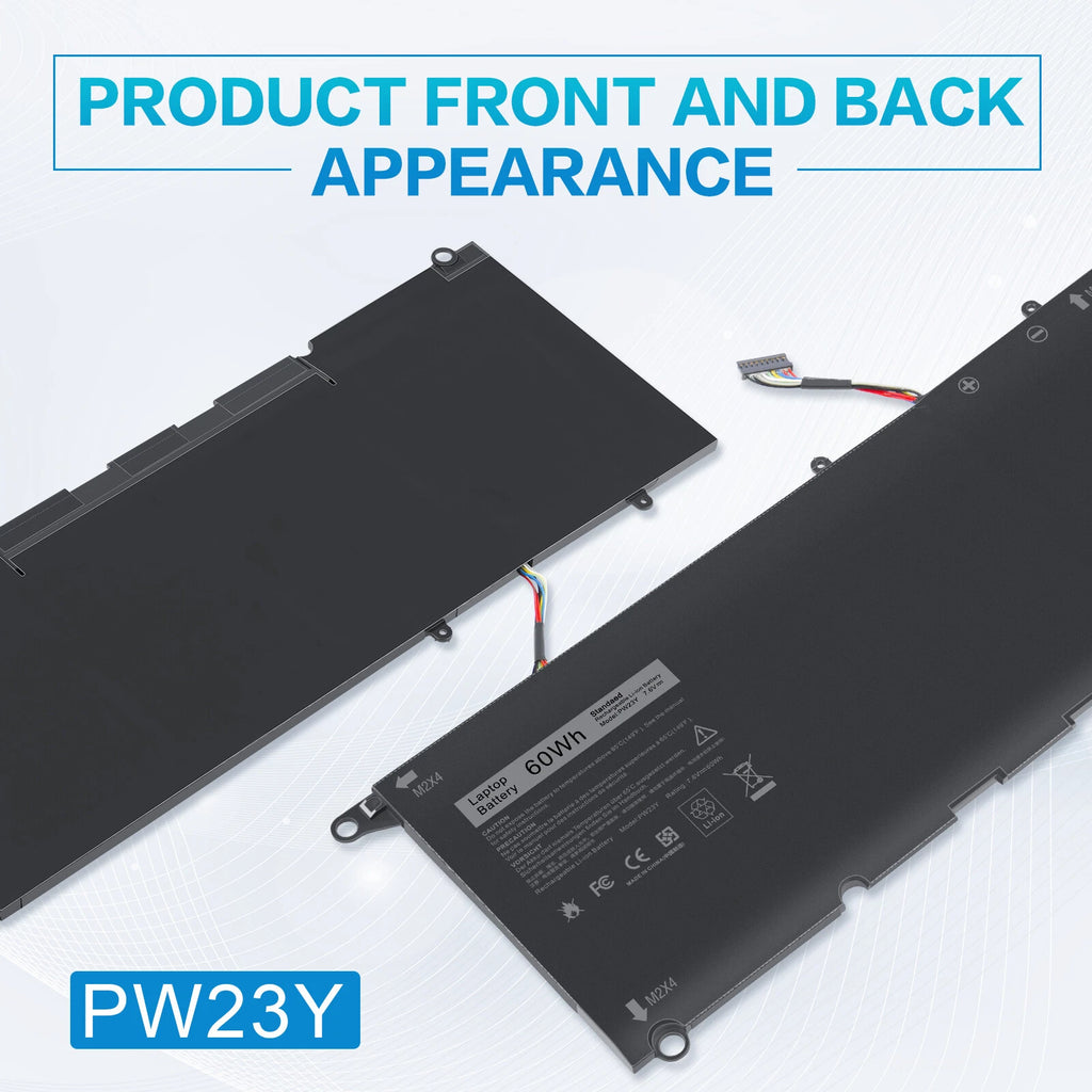 For Dell XPS 13 9360,XPS 13-9360-D1605G Series Battery PW23Y RNP72 P54G002 TP1GT