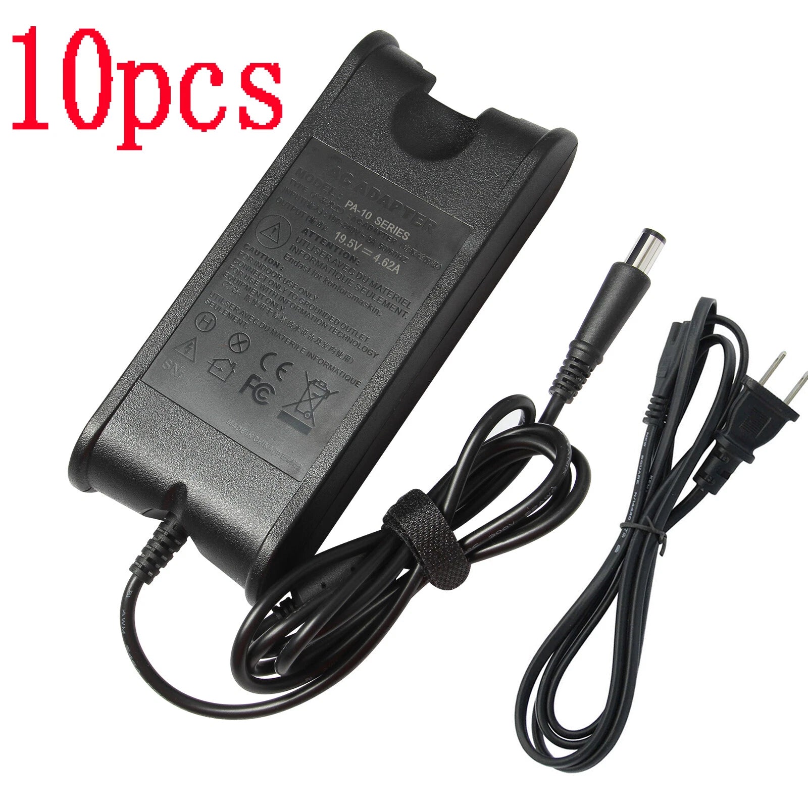Lot 10pcs 19.5V 4.62A 90W AC Adapter Charger Power Supply For Dell PA-10 PA10 C