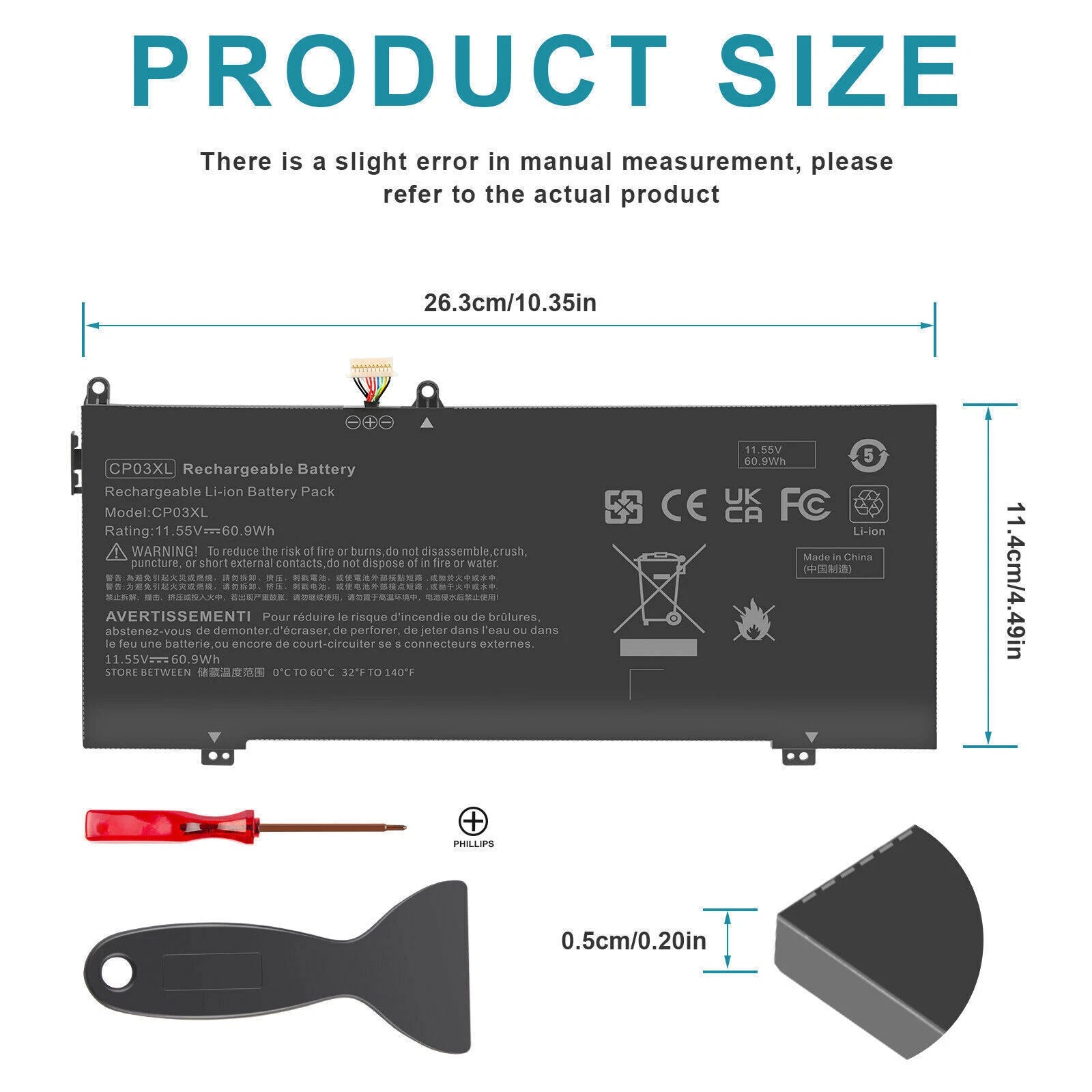 60.9WH CP03XL Battery for HP Spectre x360 13-ae000 929066-421 HSTNN-LB8E