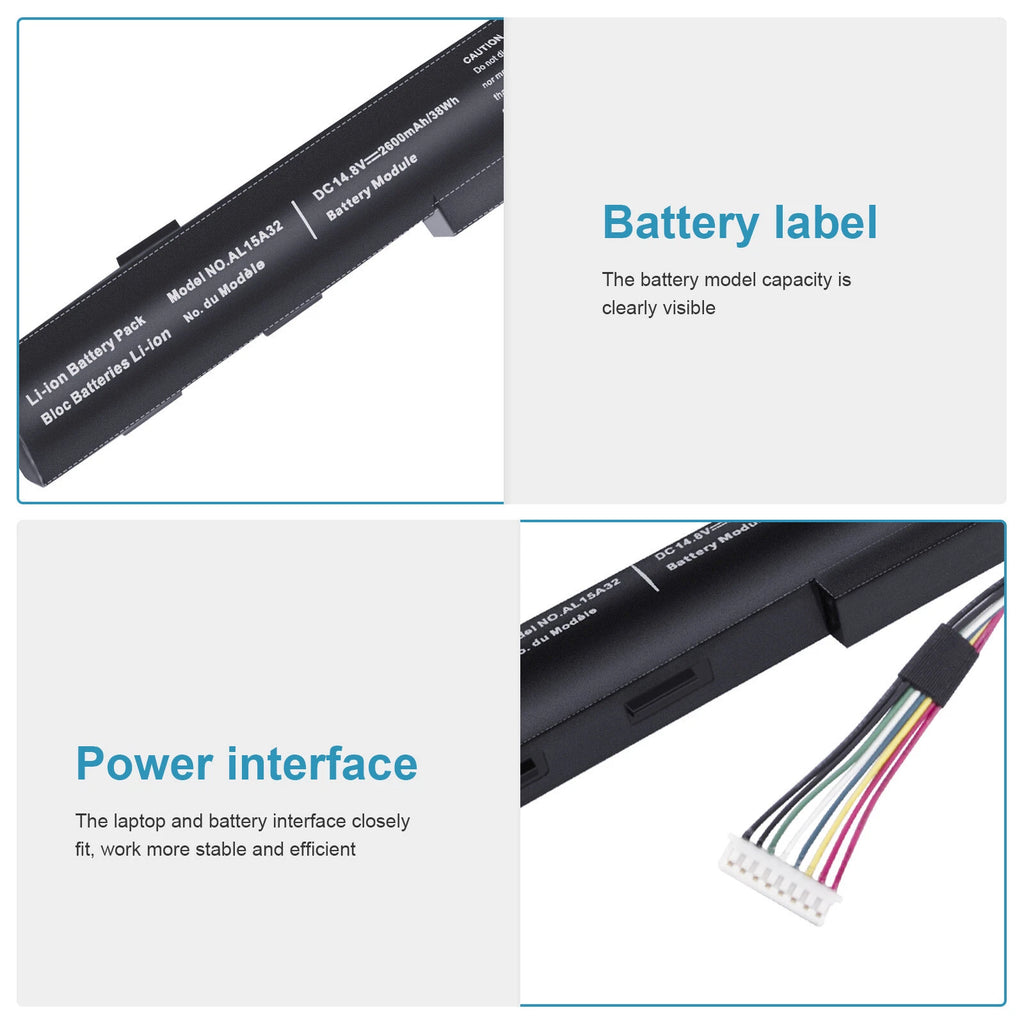 Battery AL15A32 For Acer E5-473 E5-473G E5-522 E5-522G E5-532G E5-572 E5-574G