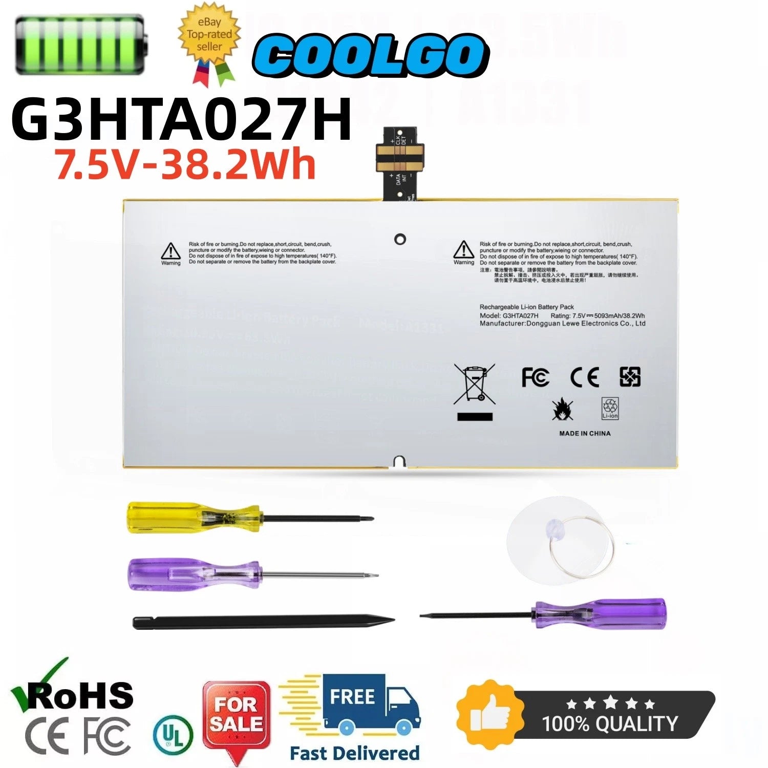 Replacement Battery DYNR01 For Microsoft Surface Pro 4 1724 12.3" Tablet 38.2Wh