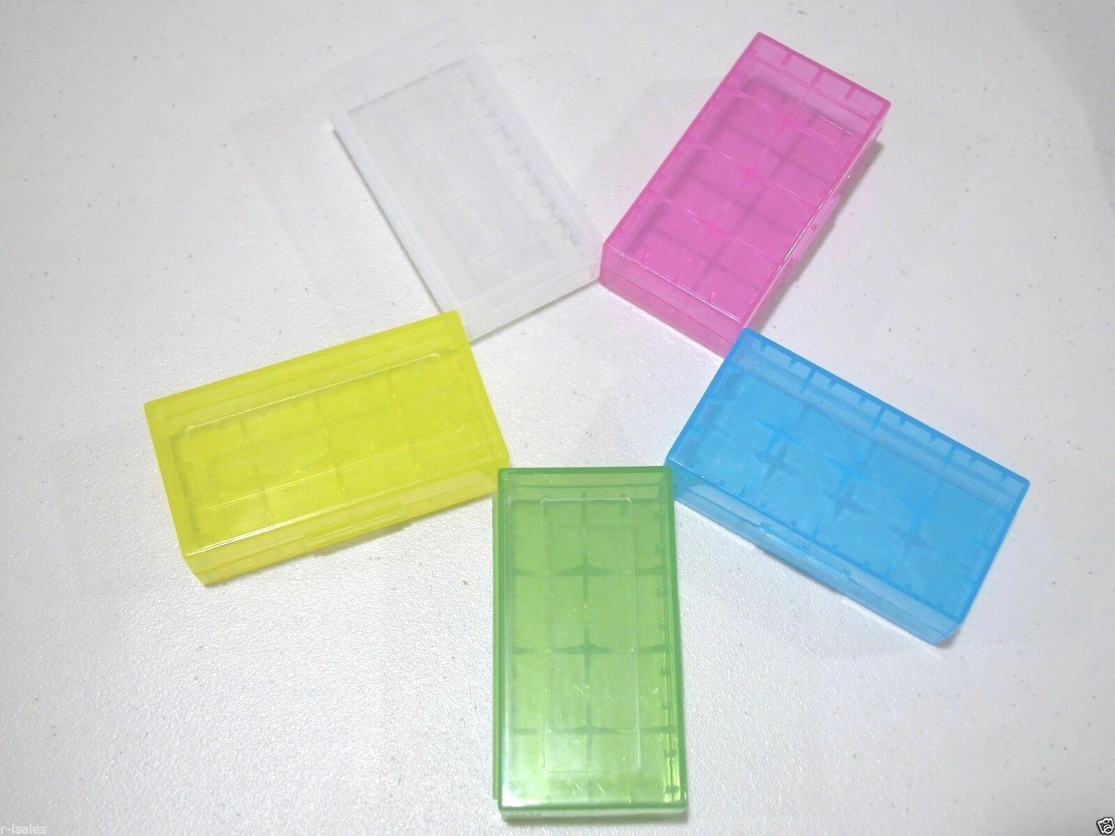 5 pieces asstd PLASTIC STORAGE CASE HOLDER BOX For 18650 16340 CR 123A BATTERY