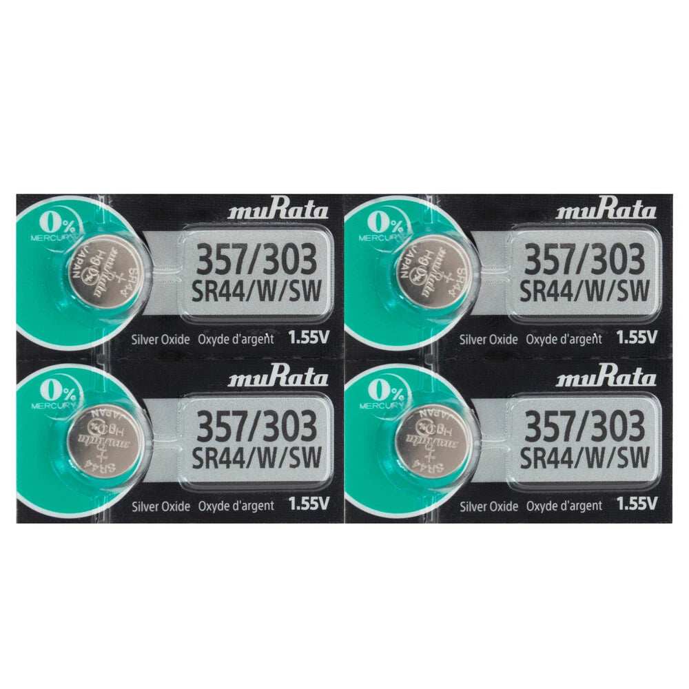 Murata 357 SR44W V357 357 SR1154W watch battery 4pcs