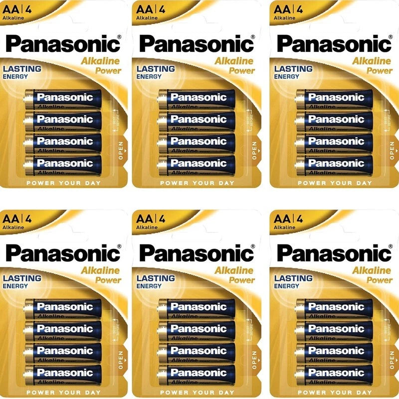 24 x Panasonic AA Alkaline Plus Power Batteries (6 x 4 packs)
