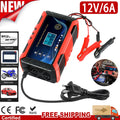 12V/6A Car Battery Charger Smart Automatic Pulse Repair Trickle Charger AGM GEL