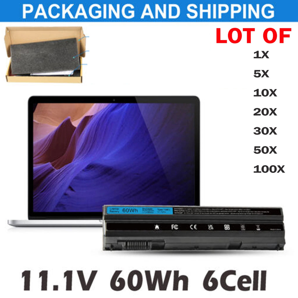 ??LOT 1-100x E6420 T54FJ Battery For Dell Latitude E5420 E6430 E6520 8858X M5Y0X